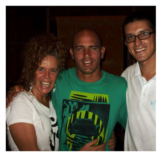 Rose with Surfer Kelly Slater